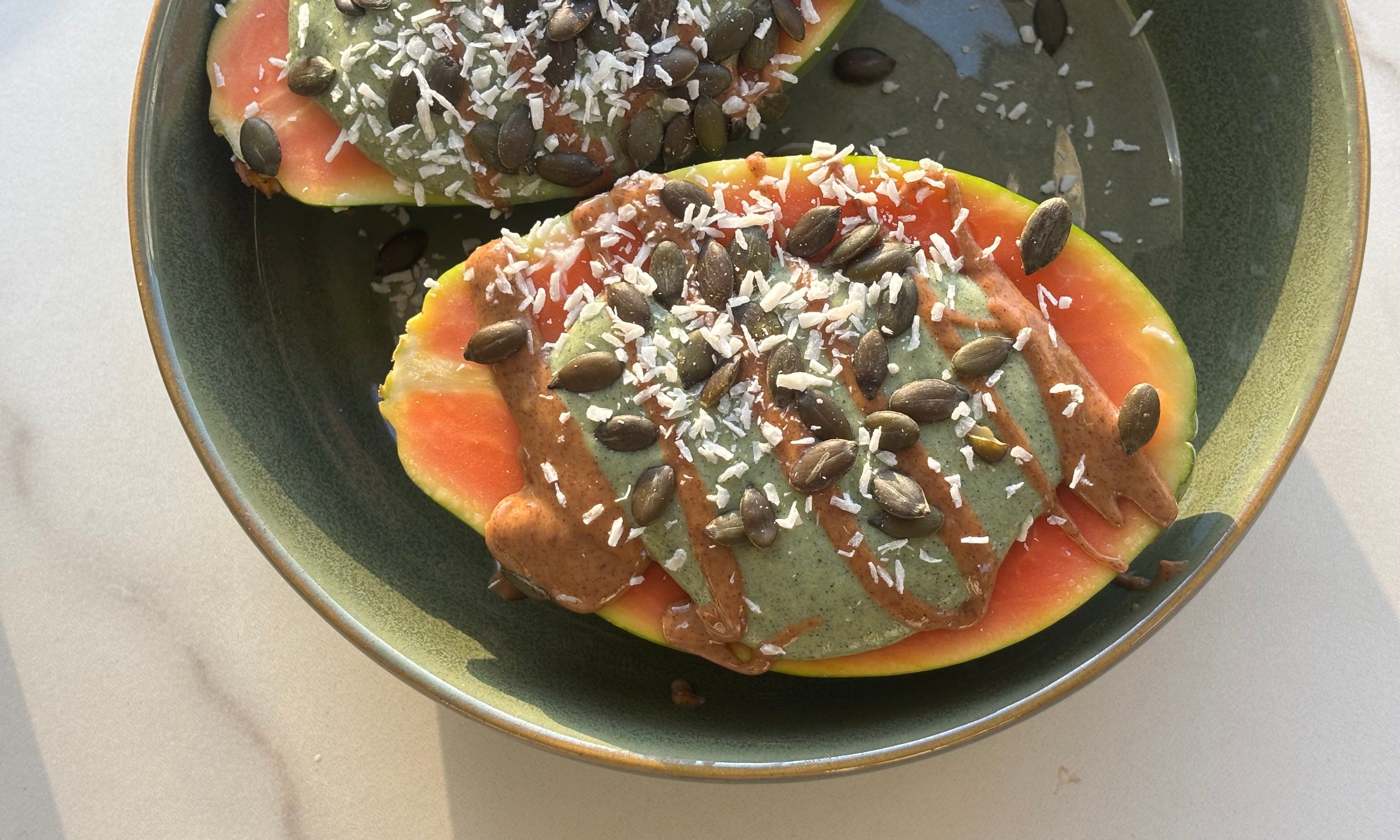 Protein Papaya Smoothie Bowls