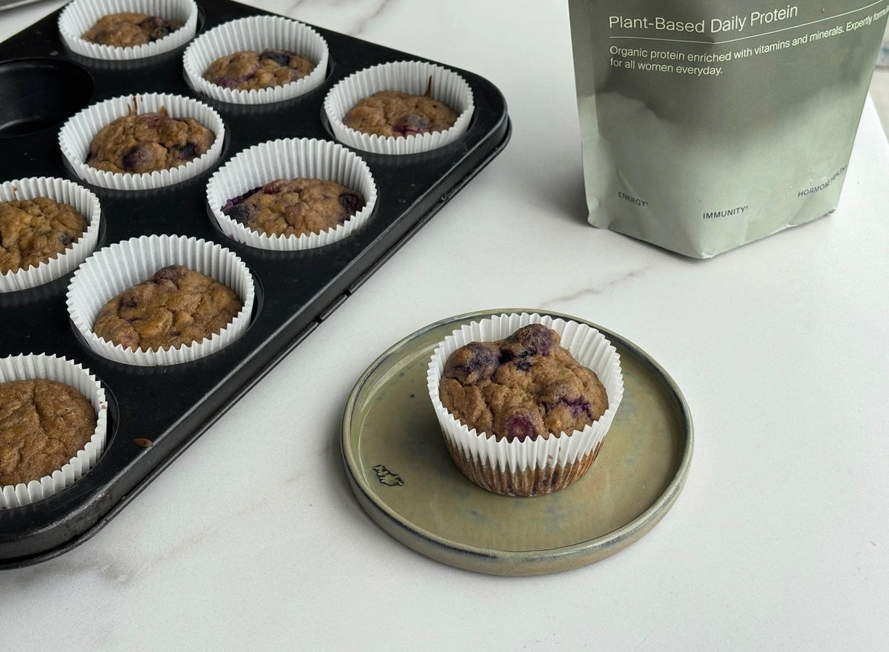 High-Protein Blueberry Muffins (No Refined Sugar)