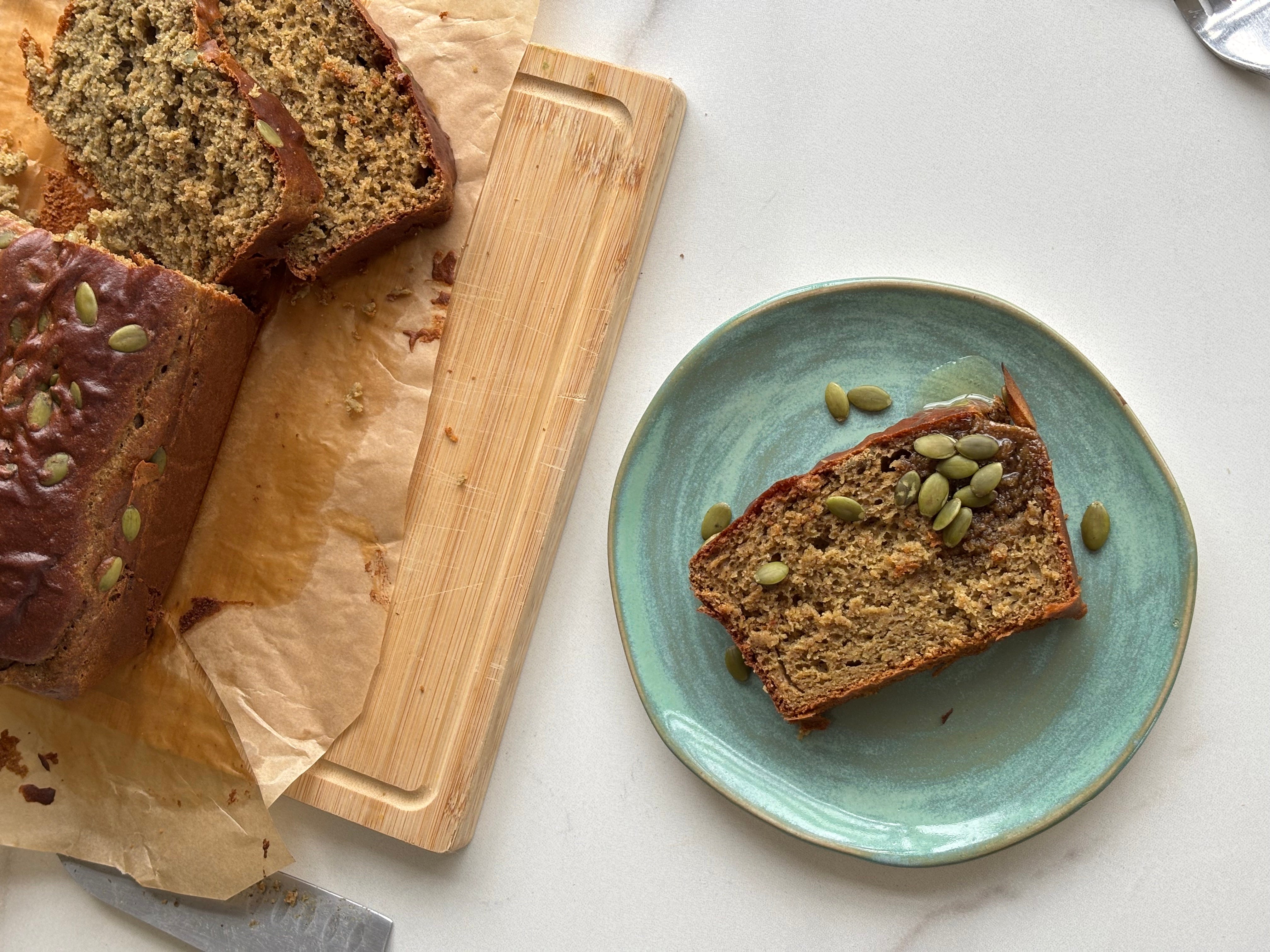 High-Protein Pumpkin Seed Loaf Cake